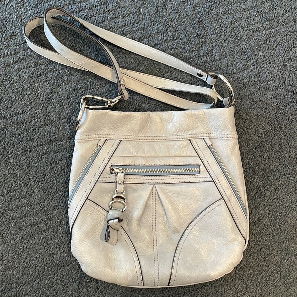 B. Makowsky Sky Blue Leather Crossbody Bag